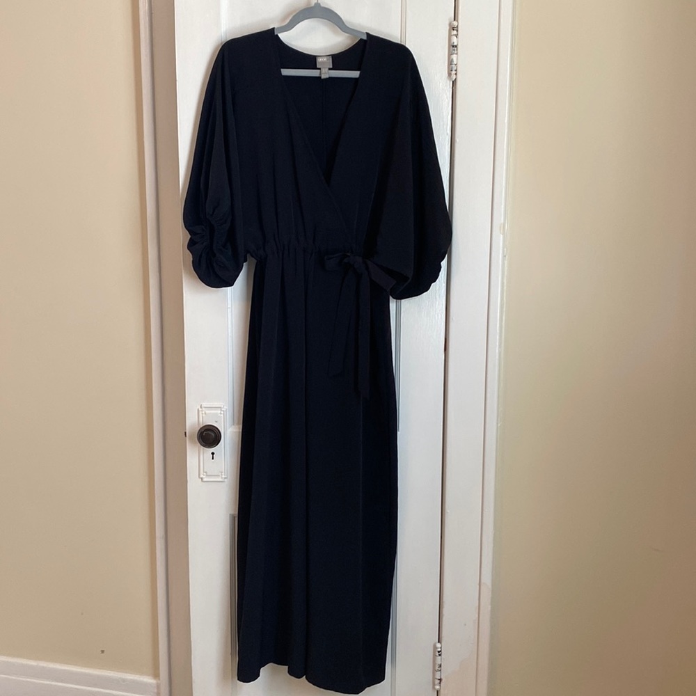 ASOS | tall kimono sleeve jumpsuit with wrap and culotte leg black size 8 us